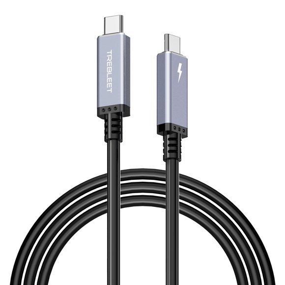 TREBLEET Cable USB4 de 15 pies (4,5 m) compatible con cable Thunderbolt 3 Tamaño súper largo 100W 20Gbps Cable USB4 compatible con dispositivos adaptadores de concentrador Thunderbolt 3 (USB C) 20V/5A