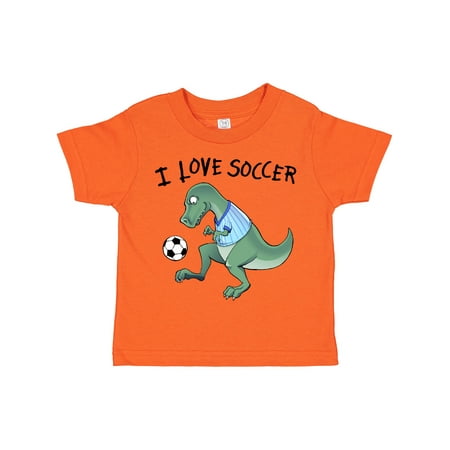 

Inktastic I Love Soccer-Dinosaur in Blue Gift Toddler Boy or Toddler Girl T-Shirt