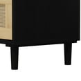 thumbnail image 6 of 31.50" 3-Drawers Rattan Drawer, Rattan  Storage Cabinet for Bedroom, Living Room, Dining Room, Hallways, Black, 6 of 7