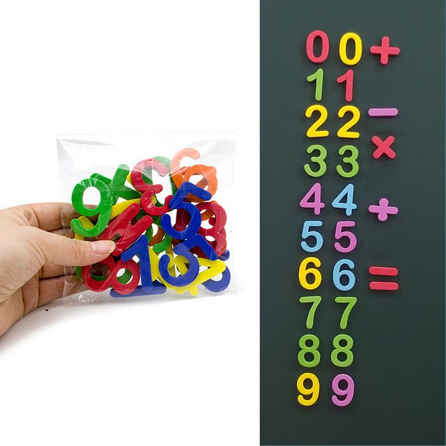 24-76pcs EVA Foam Magnetic Alphabet Letters Learning Spelling Counting Set Refrigerator Stickers Educational Toys For Toddlers 24pcs Number