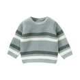 thumbnail image 1 of Chandail Rayé Tricoté pour Garçons et Filles Coton Doux Manches Longues Col Rond Décontracté Confortable Y2K Usage Quotidien (2-6 Ans), 1 of 2