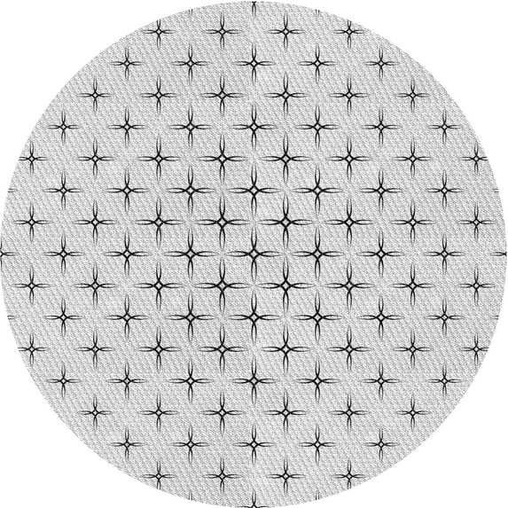 Ahgly Company Indoor Round Patterned Platinum Gray Area Rugs, 4' Round
