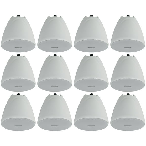 12 Rockville PEN-40T White 4" 70V Hanging Pendant Speakers Commercial/Restaurant