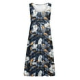 thumbnail image 4 of Viikei Women Dress Summer Maxi Dresses,Dresses for Women Plus Size Summer,Womens Fashion Holiday Summer Casual Printing Sleeveless Party Beach Loose Dress Navy S, 4 of 5