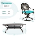 thumbnail image 7 of MEETWARM 9-Piece Outdoor Patio Dining Set, All-Weather Cast Aluminum Patio Conversation Set with 8 Cushioned Swivel Rocker Chairs for Backyard Garden Deck, 1 Oval Table, 2.2" Umbrella Hole, Ocean Blue, 7 of 7