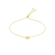 JEWELRY ADDICT 14K Yellow Gold Adj. 9.50" Mini Cat Bolo Bracelet - Women