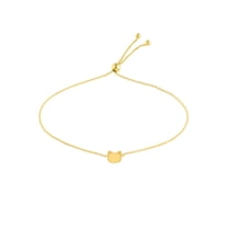 14K Yellow Gold Adj. 9.50" Mini Cat Bolo Bracelet - Women