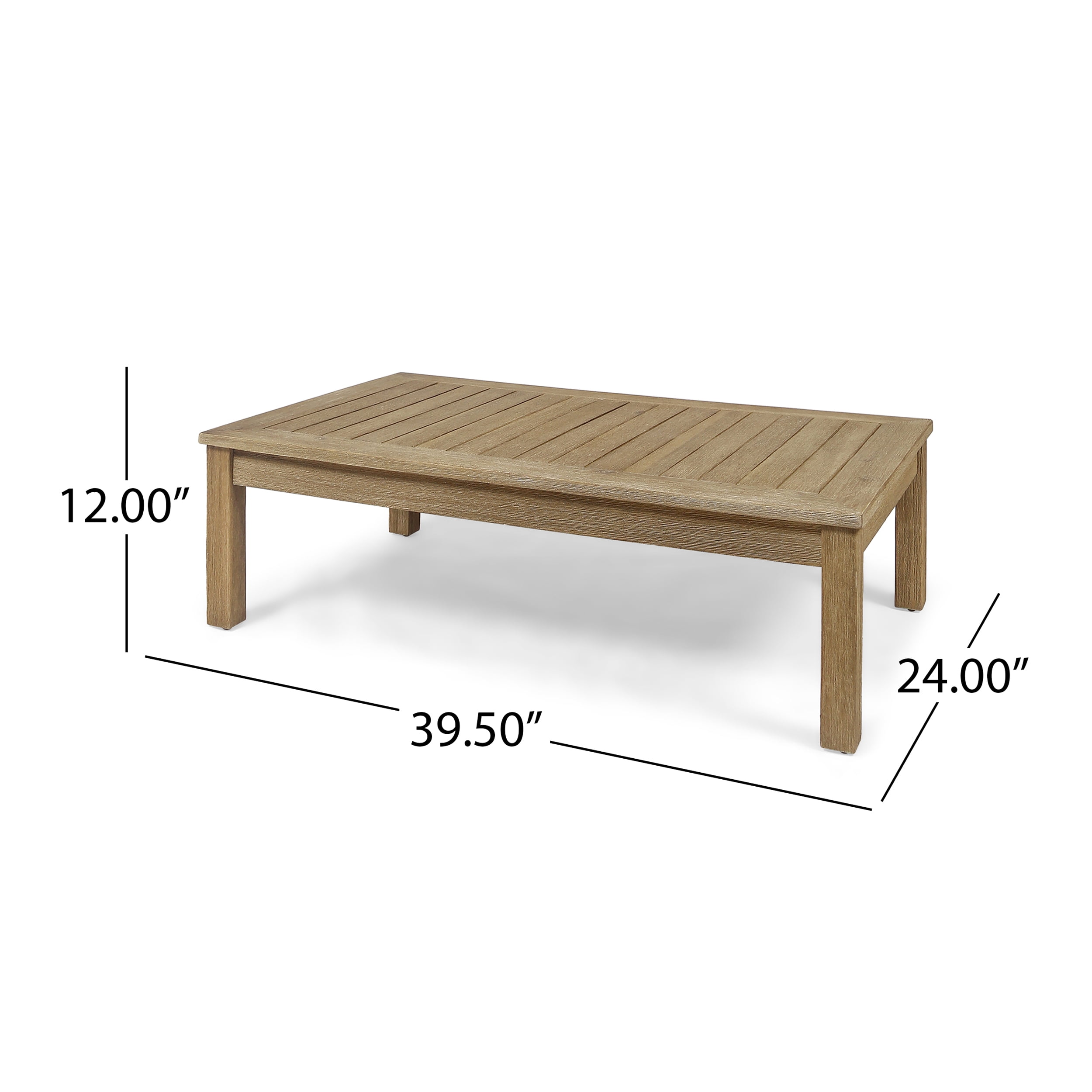 Faviola Ana Outdoor 3 Seater Acacia Wood Sofa Sectional with Cushions, Light Brown and Teal