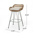 thumbnail image 4 of Lisa Outdoor Wicker Barstools with Cushions (Set of 2), 4 of 11