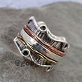 thumbnail image 2 of 925 Sterling Silver Spinner Ring | Triple Infinity Fiddle Ring | Unique Boho Jewelry Gift, 2 of 10