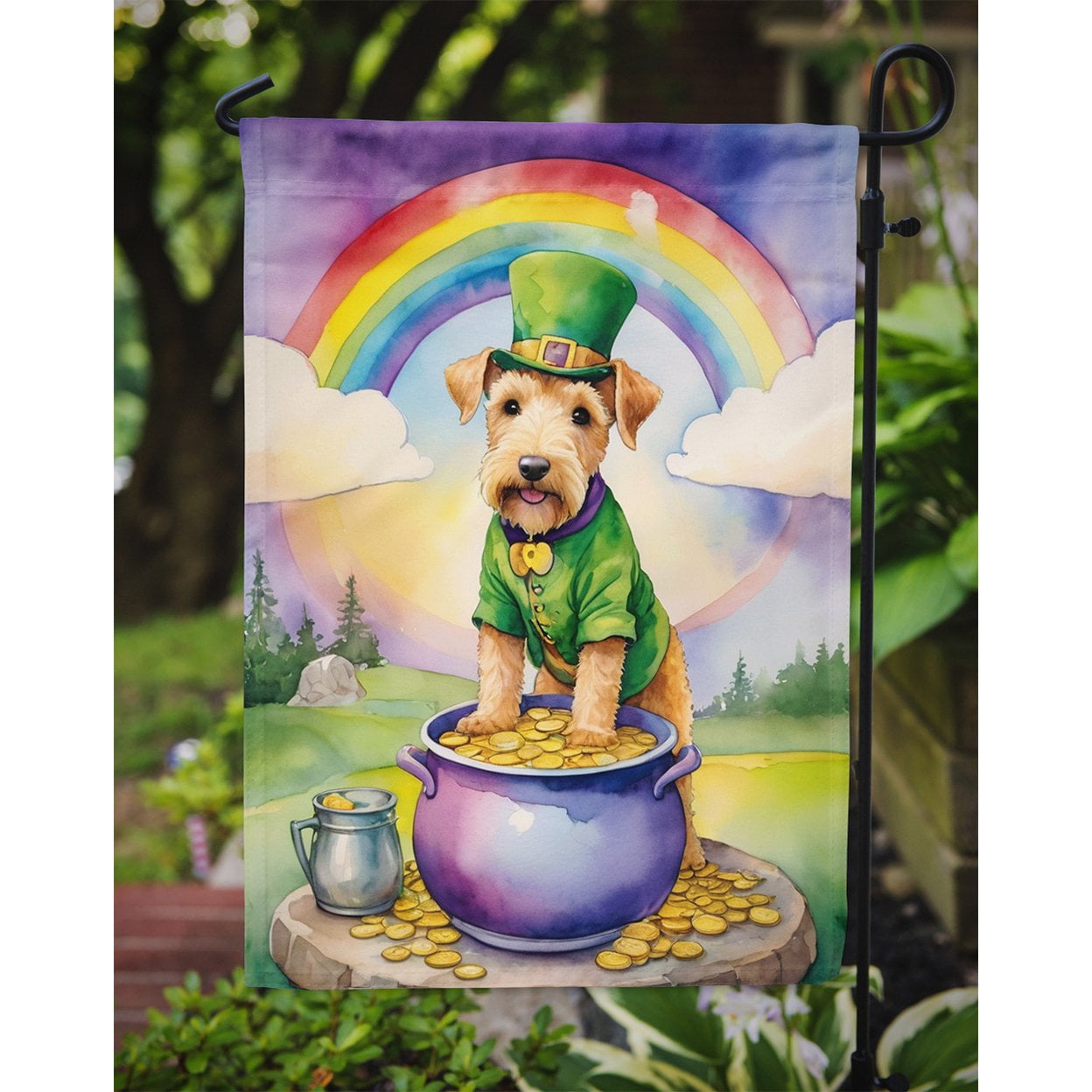 Lakeland Terrier St Patrick's Day Garden Flag 11.25 in x 15.5 in