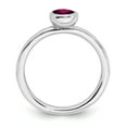 thumbnail image 2 of Sterling Silver Stackable Expressions Low 5mm Round Cr. Ruby Ring - Size 9, 2 of 3