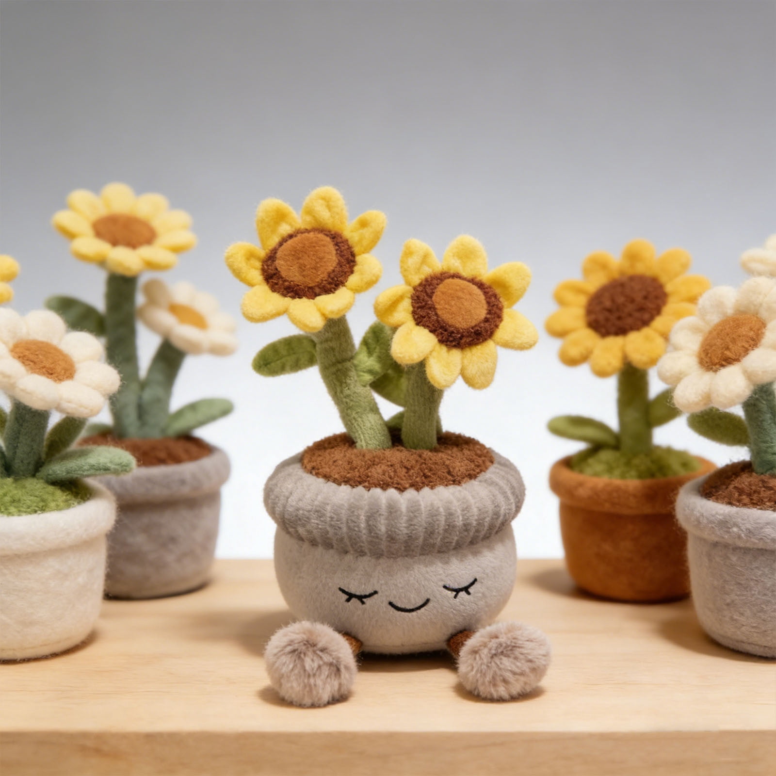 UttpKLBx&nbsp;Cute Sunflower Potted Plant Plush Toy 6IN, Soft Stuffed Flower Doll for Desk Decor, Girl‘s Birthday Gift, Easter, Valentine’s Day, Room Ornament (A)