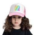 thumbnail image 2 of PAYOHTO Kids Cute Little Animals & Rainbow Glitter Baseball Hat Back Adjustable Mesh Breathable Hats Pink Trucker Cap Outdoor Fishing Sun Caps for Boys or Girls ages 4-10, 2 of 9