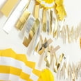 thumbnail image 2 of BalsaCircle 6.5 feet Gold Silver Metallic Rectangle Paper Strips Hanging Party Garland Decorations Supplies, 2 of 8