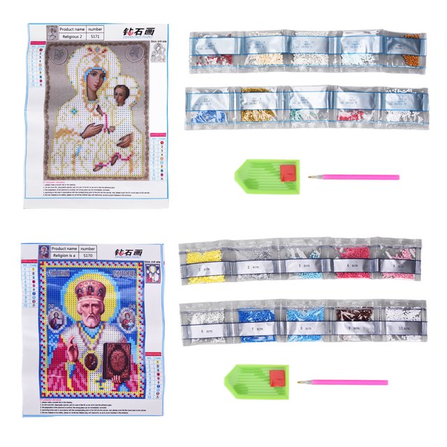 Kit de Dibujo de Bricolaje Sincero 2 Piezas Pintura de Diamantes de Imitación Lienzo Transparente