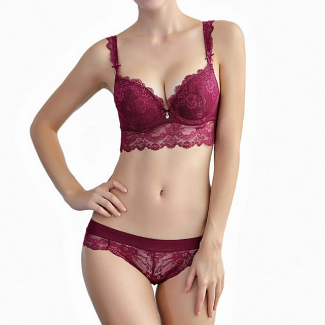 Jumpingount Conjunto de ropa interior de mujer Encaje Sexy Clásico Cómodo Sujetador Transpirable Amigable con la piel Sujetador push-up de moda Type2 NO2