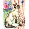 thumbnail image 1 of Siamese Cat with Butterfly Flag Garden Size, 1 of 1
