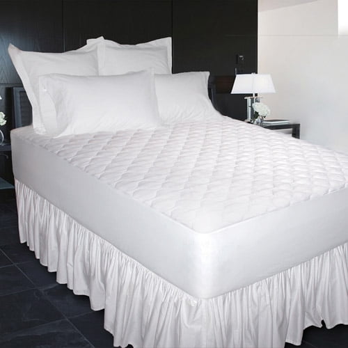 Newpoint 400-Thread Count Cotton Jacquard Mattress Pad White CHECK FOR SIZE 