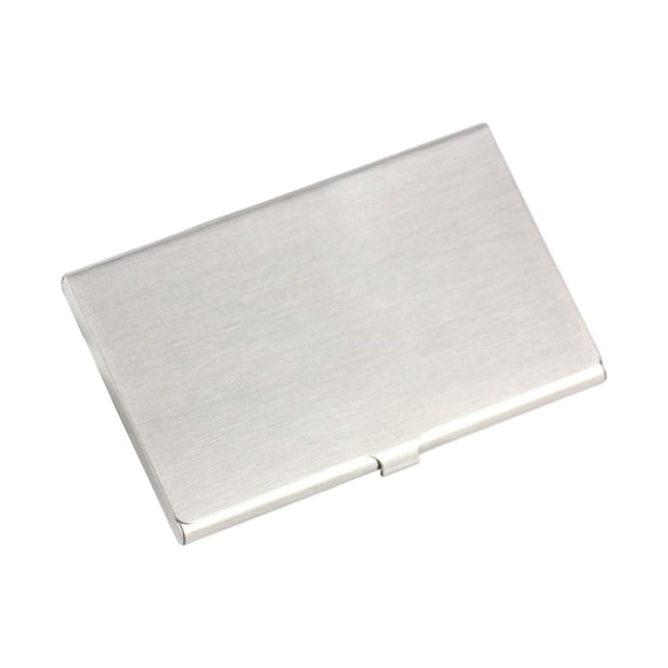 Caja de almacenamiento de para hombres/mujeres, 3.74x2.36x0.31 "Case de tarjetas de cartera de metal de acero inoxidable Tarjetas Estilo D