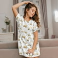 thumbnail image 6 of Kuqiui Dump Truck Pattern Women's Short-sleeved Nightgown,Casual Sleep A-line Sleepwear Comfy Sleepshirt,Cute Breathable Nightdress Ruffle - 3X-Large, 6 of 7