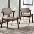 thumbnail image 6 of Bowery Hill Mid-Century Dining Chair in Gray Linen Fabric (Set of 2), 6 of 6