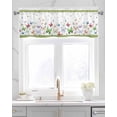 thumbnail image 2 of Green White Linen Curtain Valance for Bedroom/Bathroom/Kitchen/Office/Living/Dining Room Window,Watercolor Fashion Illustration Boho Pocket Topper Drapes Decorative Cafe Drapery Panel 60"x18", 2 of 6