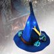 thumbnail image 1 of de Halloween, sombrero de , vestido elegante, accesorio de disfraz azul suave, sombrero de  para fiesta, Hugo  Sombreros de bruja, 1 of 10