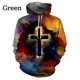 thumbnail image 4 of Sudadera con capucha cristiana con estampado 3D para hombre, sudadera con capucha holgada informal de manga larga con estampado de cruz de colores para otoño, 4 of 5
