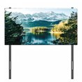 thumbnail image 3 of Landscape Headboard, Mountain Lake in Northern Germany Frozen Peaks Water Winter Season Life, Upholstered Decorative Metal Bed Headboard with Memory Foam, Twin Size, Green White, by Ambesonne, 3 of 4