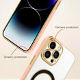 thumbnail image 2 of for iPhone 14 Pro Max Case Plating Magnetic Crystal [ Support for Magsafe ] Luxury Case Camera Protector Shockproof Protective Anti-Skid Edge Cover Screen Protector Cover Phone Case -Pink, 2 of 11