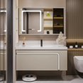 thumbnail image 2 of Light Luxury Bathroom Cabinets with Side Storage Ceramic Integrated Washbasin Bathroom Sink Cabinet Vanity Bathroom Furniture My Lux Decor Round, 2 of 30