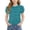 A140 Mint Green, variant on WPPGONE Girls Puff Sleeve Tunic Short Sleeve Casual Graphic Tops Abstract Dash Pattern Soft Cotton Crewneck Basic Blouse Sweet Holiday Party Tees And Clothes