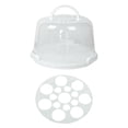 thumbnail image 5 of TISHITA Cake Carrier with Handle Portable Cake Box, Cake Holder, Serving Tray, Muffin Tart Cookie Dessert Keeper for Camping, Kitchen 8 inch with rack, 5 of 7