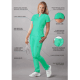 thumbnail image 3 of Adar Addition Go-Higher Scrub Set For Women - Notched V-Neck Scrub Top & Skinny Cargo Scrub Pants, 3 of 7