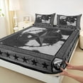 thumbnail image 3 of jejeloiu Rustic Cowhide Full Size Sheets,Vintage Texas Stars Bed Sheets,Gray White Sheet Sets For Boys Teens,Luxury Bedroom Decor,4pcs, 3 of 7