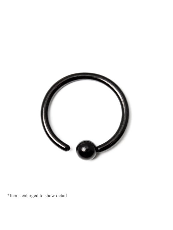 Black I.P. One Sided Fixed Ball Ring - 316L Surgical Steel - 18G, 16G or 14G