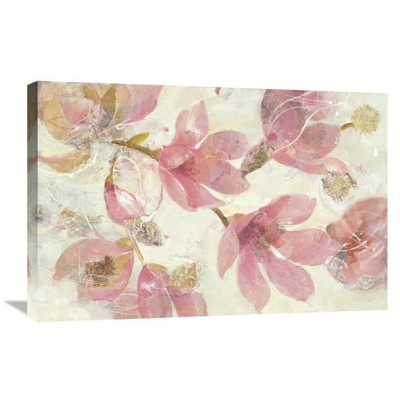 Global Gallery Albena Hristova 'Magnolias in Bloom on White' Canvas Wall Art