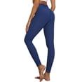 thumbnail image 3 of TWZH Women Solid Color Rib High Waisted Butt Lift Quick Dry Workout Legging, 3 of 4
