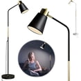 thumbnail image 1 of Lámpara de pie ajustable con luz de lectura,lamparas de pie led,lampara de pies para sala,dormitorio,estudio,asala de estudio, oficina,178cm de alto negro,individuales negro, 1 of 10