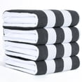 thumbnail image 3 of American Soft Linen, 100% Cotton 4-Pack Turkish Cabana Striped Beach Towels – Sand-Free, Soft & Absorbent, 30x60 Inches - Dark Gray, 3 of 10