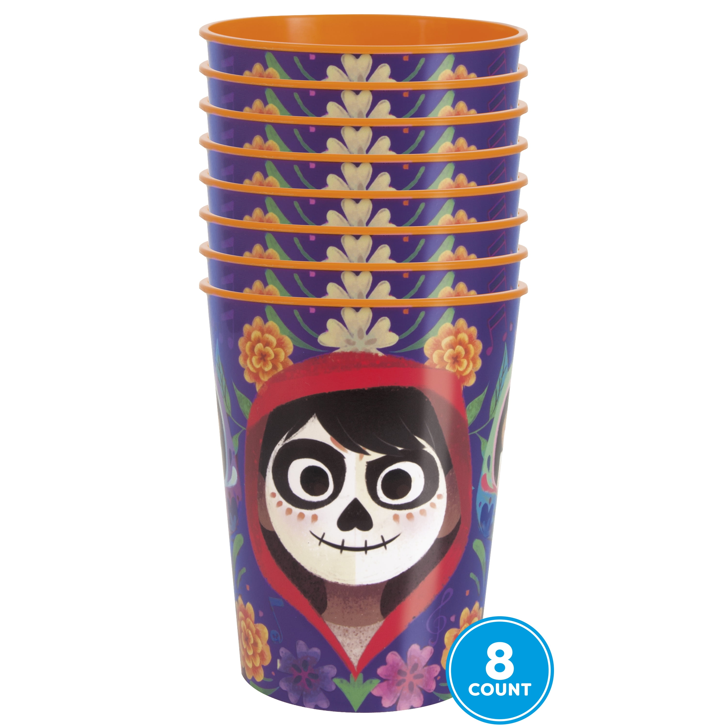 Disney Coco Plastic 16 oz Cups, 8 Count