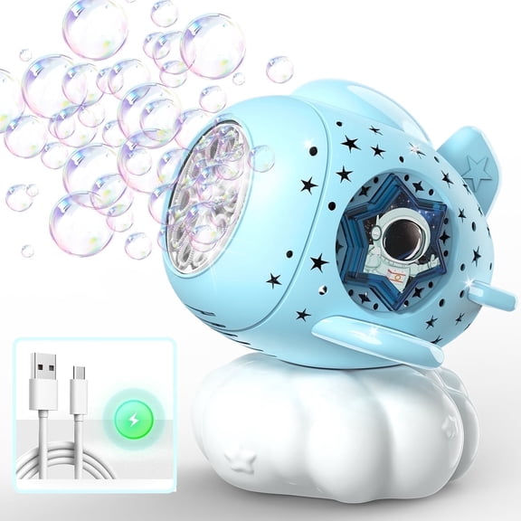 Beautysureup Bubble Machine, Rechargeable Bubble Blower for Kids with LED Light, Automatic Bubbles Maker 20000  per Minute, Outdoor Toys for Parties, Ideal Birthday Toddlers Gifts, Wedding Stage Use