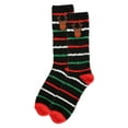 thumbnail image 3 of MeMoi Men's Striped Reindeer Embroidery Cozy Crew Socks - Mens - Male, 10-13, Black, 3 of 3