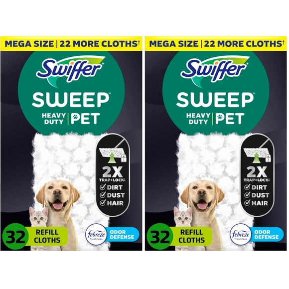Recambio de paños de limpieza para Sweep + Mop Swiffer, 32 unidades (paquete de 2)
