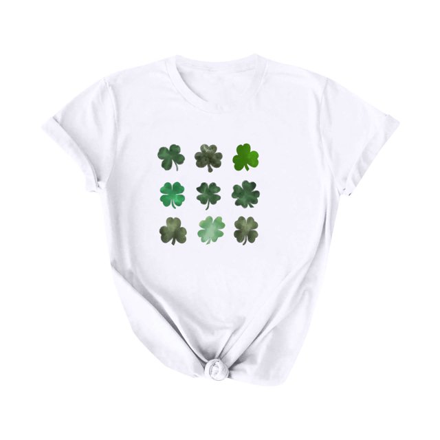 Timegard Haut de la Saint-Patrick pour Femmes Manches Courtes Graphique Cœur Confortable T-Shirt Décontracté