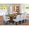 thumbnail image 4 of East West Furniture Lassale 9-piece Wood Dining Set in Jacobean Brown/Gray, 4 of 4