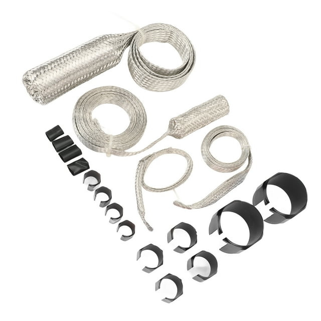 Universal Stainless Steel Radiator Hose Cover Kit Extreme Heat Resistant for Vehicles