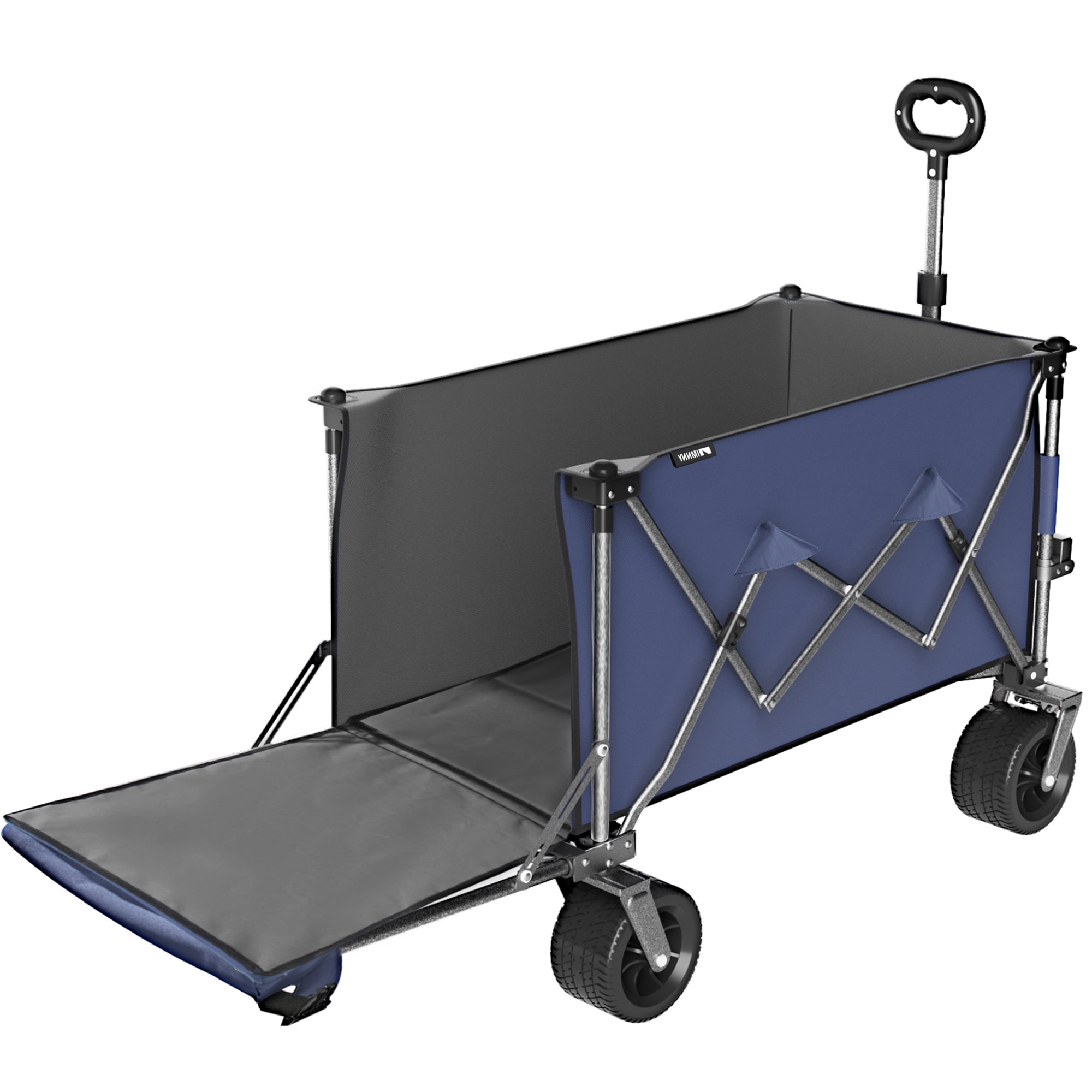 Folding Wagon with Removable Fabric 500 lbs Capacity 300L Storage 58 Long Frame All-Terrain Wheels