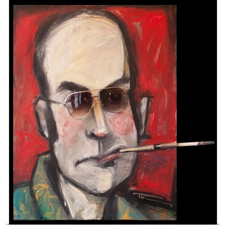 Great BIG Canvas | Rolled Tim Nyberg Poster Print entitled Hunter S Thompson With Cig